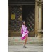 Boho Style Ukrainian Embroidered Stylish Dress Lilac Pink with Daisy Embroidery